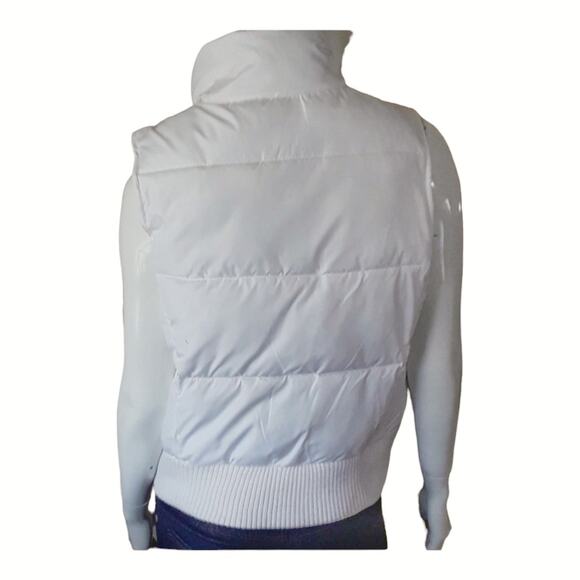 MERONA White Puffer Vest Juniors Size L Outerwear Fall Ski Winter Coats Jacket - Picture 4 of 9